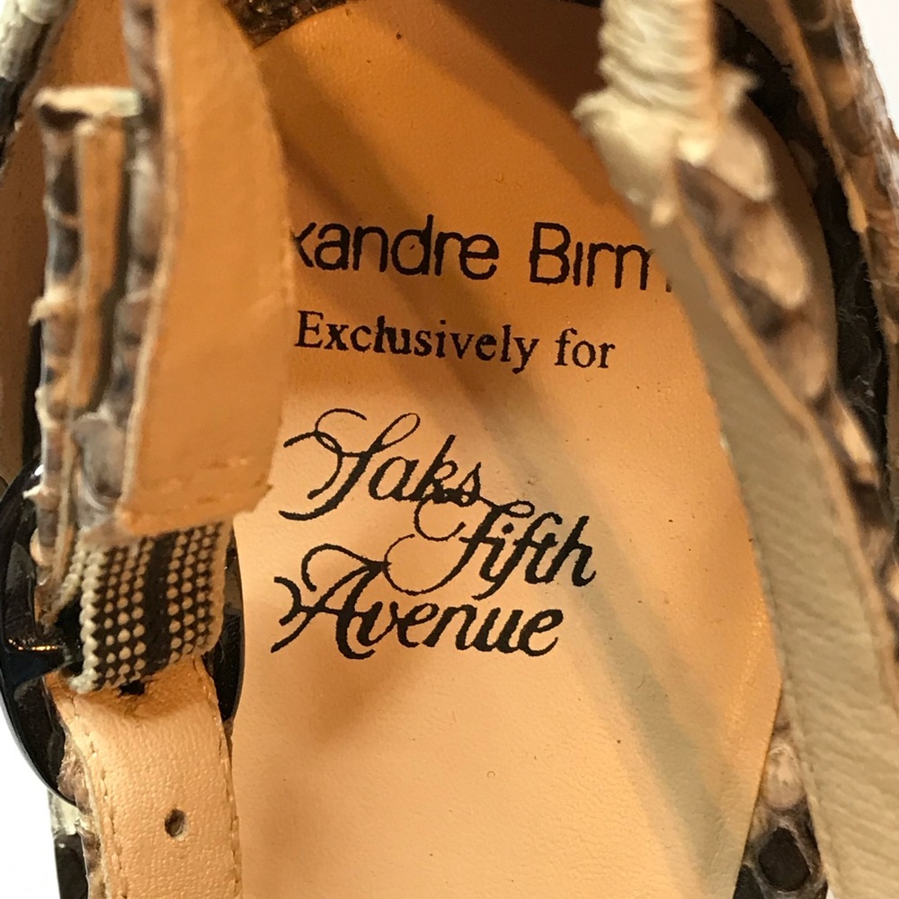 Alexandre Birman Cream/Brown Python Heels - image 5